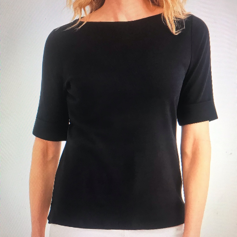 Karen Kane Black Boatneck Top